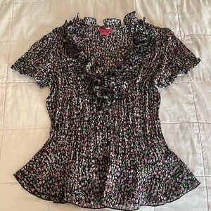 Flower Blouse Women’s Size Petite Small